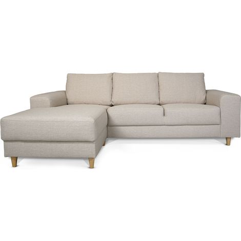 Nordic canapé avec chaise longue tourné vers la gauche beige clair.
