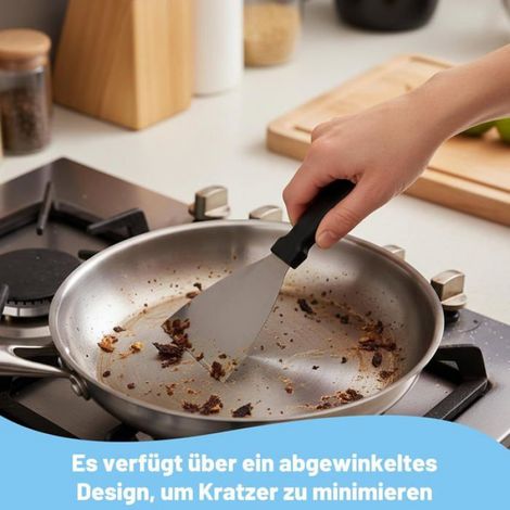 Spatule Triangulaire - Acier Inoxydable - Pour Plancha Et Pâtisserie - 12,5 x 12,0 cm - 1 Pièce (1/5)