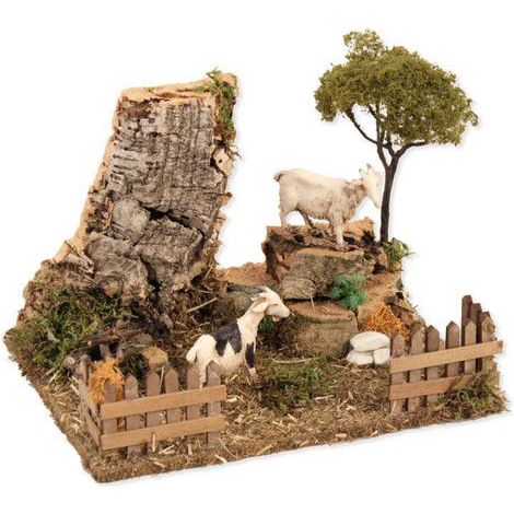 PARETE ROCCIOSA CON CAPRE PER PRESEPE