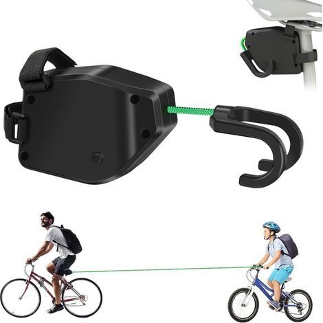 Barre de traction pour vélo enfant 2,5 m – Nylon élastique – Capacité de charge 250 kg – Système de remorquage facile à installer (1/5)