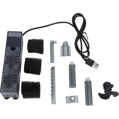 Pompe Aquarium Turtle Tank TP-USB-SUB Multifonctionnel Haute Efficacité Submersible Filtre Pump USB pour Aquarium, Fontaine (1/5)