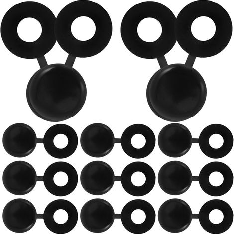 100 capuchons de vis à clapet en plastique noir pour autotaraudeuses - Installation facile et (1/5)