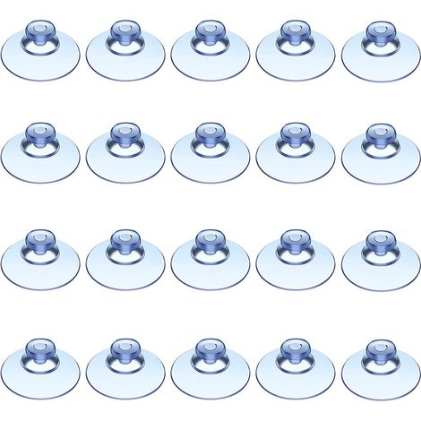 20 x Suction Cup Hooks 40mm Round Rubber Buttons Multi-Purpose Kitchen Bathroom Decoration (1/5)