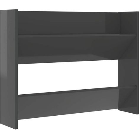Maison Exclusive - Zapatero de pared madera contrachapada gris brillo 80x18x60 cm (1/5)