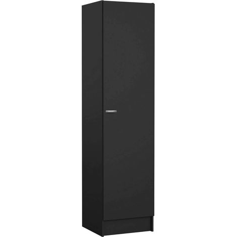 Dmora - Großer Kleiderschrank Cecile, Schlafzimmermöbel, Schrank, Garderobe, 49x47 h200 cm, Schwarz