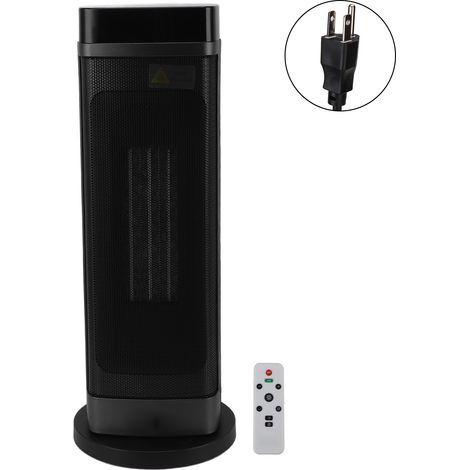 Radiateur électrique tour céramique 1500W avec thermostat, minuterie, télécommande pour maison et bureau, prise US 110V (1/5)