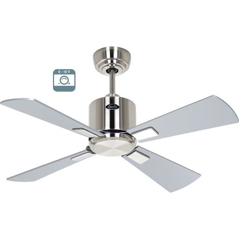 ECO NEO III 92, Ventilatore senza Luce, Corpo acciaio spazzolato, - Colore Pale: Wenge e Grigio - Corpo: Cromo Spazzolato (1/5)