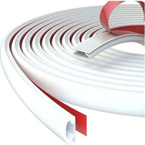 Joint Porte Fenetre Isolation Thermique et Phonique,Joint De Etancheite Porte Entree Caoutchouc Auto-adhésif,Boudin Calfeutrage PVC Porte Isolant Froid,Weather Stripping Door Seal(6M,D-Blanc) (1/4)