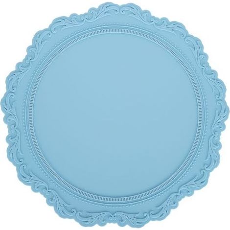 Lot de 6 tapis de table ronds en silicone texturé bleu clair, épais et isolants, style nordique pour cuisine et maison (1/5)