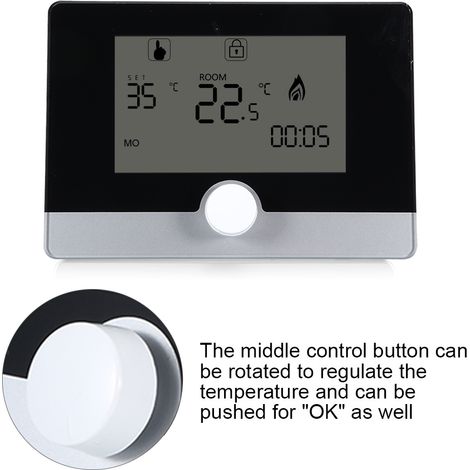 Programmierbarer Thermostat-Temperaturregler für wandhängende Heizkessel, Weiß (1/5)