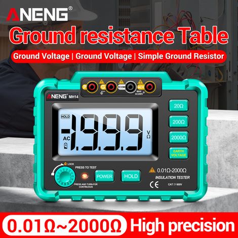 Testeur de résistance d'isolement électrique ANENG MH14 - Mesureur de tension de terre numérique haute précision (1/5)