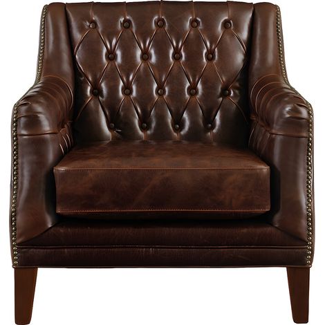 Fauteuil en cuir COLBERT - Marron (1/3)