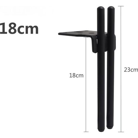 2 Pieds de Meubles Metal Noir, Pied Canapé de Rechange Moderne Pied pour Table Basse de 18cm, Meuble TV, Armoire Salle de Bain av (1/4)