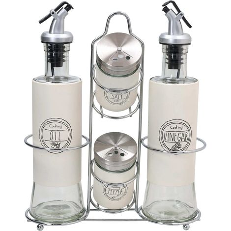 TOGNANA Menage Set Olio Aceto Sale E Pepe In Ceramica Avorio (1/3)