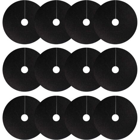 Lot de 12 anneaux de paillage en tissu non tissé de 52 cm (diamètre intérieur de 6 cm) – barrière anti-mauvaises herbes biodégradable et réutilisable (1/4)