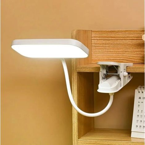 Lámpara de escritorio LED portátil con brillo ajustable y clip de carga USB. (1/5)