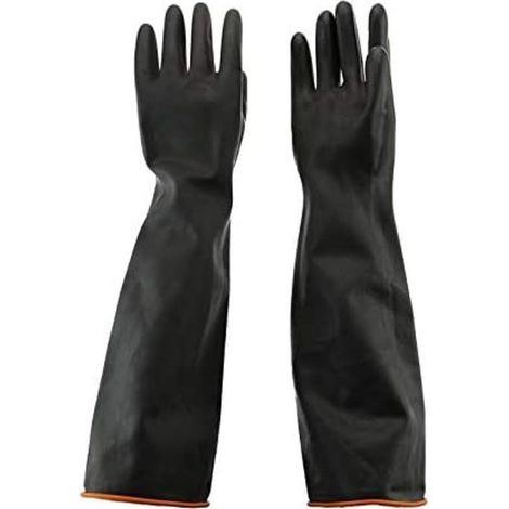 Filiyano-Gants en caoutchouc imperméables de 55 cm, gants de protection chimique, gants longs en latex résistants aux acides. (1/5)