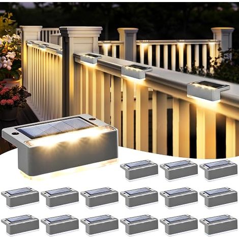 16 Pack Solar Lights Outdoor 6 LED Waterproof for Deck, Staircase (1/5)