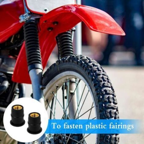 Ecrou Pare-Brise - M5 - Laiton Et Caoutchouc - Pour Moto Et VTT - 20 Pièces (1/5)