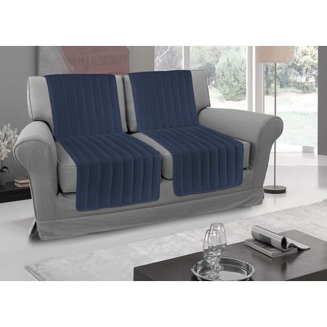 Copridivano A Fasce Trapuntate Proteggi Seduta Modello Stripe Colore Blu, misura1 CoppiacoloreBlu