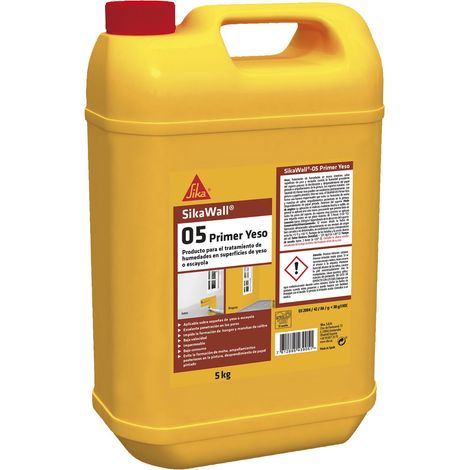 SikaWall - 05 Yeso, Resina acrylica para humedades en interior, 5 Kg, Blanco