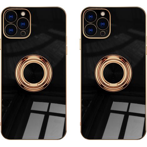 fundas para iPhone 14 Pro Max, anillo magnético giratorio de 360°, soporte integrado, metal, compatible con soporte para coche. (1/5)
