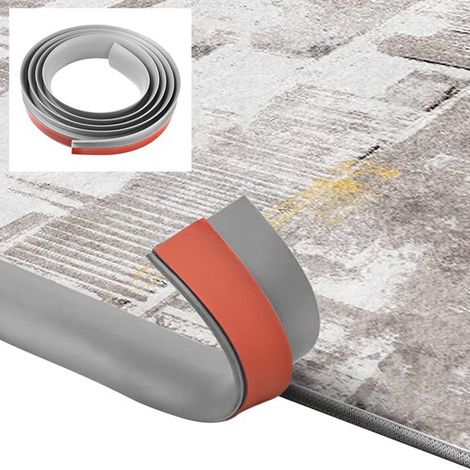 Profilé de transition en PVC - Autocollant - Pour stratifié, vinyle et moquette - Gris - 2 mètres - 35 mm - Multicolore - 3 cm x 0,1 cm (1/5)