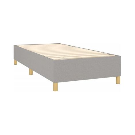 Sommier champignon avec matelas LED, gris clair, 100 × 200 cm, tissu, tissu doux et respirant, éclairage led d’ambiance, pour chambre, décor moderne, facile à assembler (1/5)