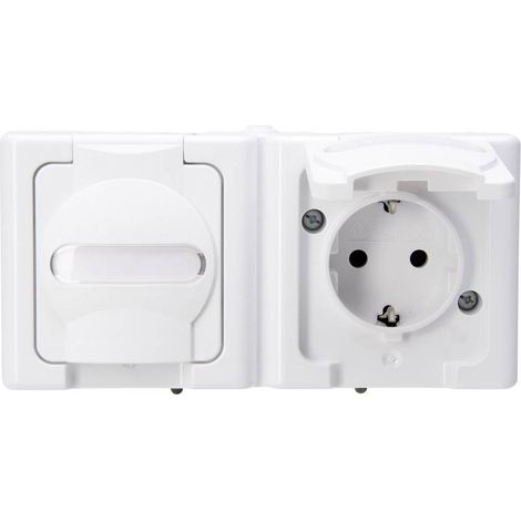 Prise 2P+T avec clapet 131202003 BlueElectric blanc arctique X926941 (1/2)