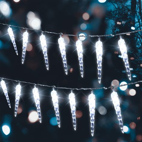 TolleTour Eiszapfen Lichterkette LED 2er Set 40 LEDs 5M Kaltweiß Weihnachten Deko Weihnachtsdeko Eisregen Fenster Beleuchtung 8 Modi (1/5)