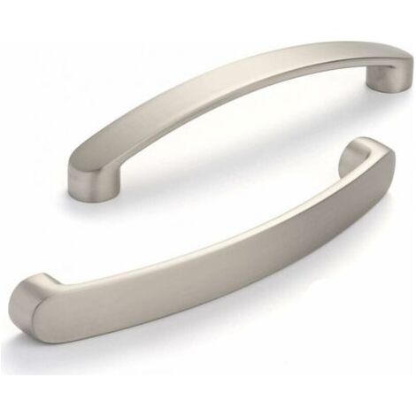 Lot de 6 poignées de meuble en alliage de zinc – Finition nickel brossé – Entraxe 160mm – Vis incluses pour installation facile (1/5)