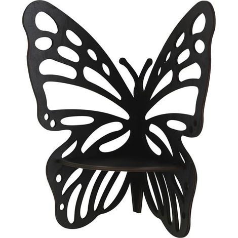 Étagère d'angle Flottante en Bois, Support Mural en Forme de Papillon, Étagère de Rangement pour Chambre à Coucher, Cuisine, Bureau, Décoration d'intérieur (1/4)