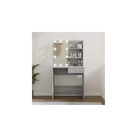 Coiffeuse avec LED Sonoma gris 74,5x40x141 (1/5)