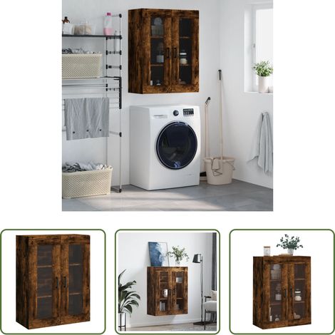 Holzschrank - Wandschrank Räuchereiche 69,5x34x90 cm (1/5)