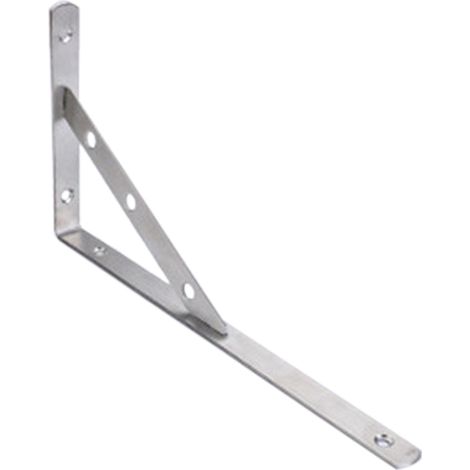Support mural triangulaire en acier inoxydable renforcé, angle droit amovible 3 mm d'épaisseur 300 mm (12 pouces) avec 6 vis d'expansion en fer 6x40 (1/5)