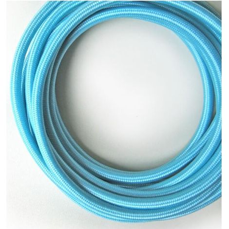 Fil électrique tissé Bleu vintage look retro en tissu (1/3)