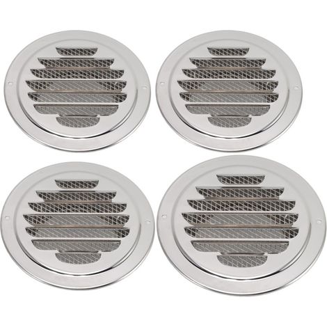 Grille de ventilation ronde en acier inoxydable 304 pour conduit d'évacuation d'air de cuisine et de salle de bain, 120 mm / 4,7 pouces (1/5)