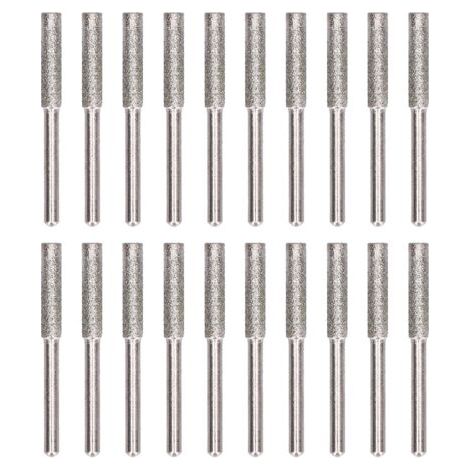 BUNTHAUS 20pcs Affûteur de la tronçonneuse Burr Grinceing Tête de rotation Fichier Affûteur d'outils Kitsilver 4 mm (1/5)