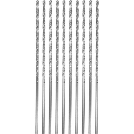 Lntyq – Lot de 10 forets hélicoïdaux 2mm – Acier HSS haute vitesse – Longueur 200mm pour métal, bois, plastique et PVC – Précision de coupe améliorée - 10pcs