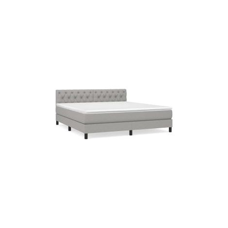 Sommier à lattes de lit avec matelas Gris clair 160x200 Tissu (1/5)