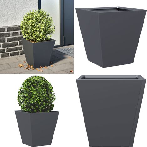 vidaXL Pflanzkübel Anthrazit 30x30x30 Stahl (1/5)