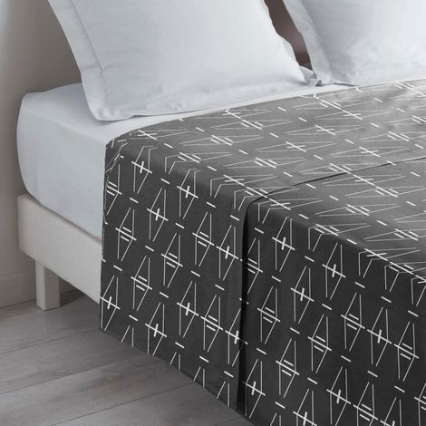 douceur d'intérieur, Lenzuolo piano (180 x 290 cm) Aristide Antracite, 100% Cotone (1/3)