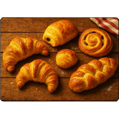 Planche à découper viennoiseries françaises 28,5 x 20 cm