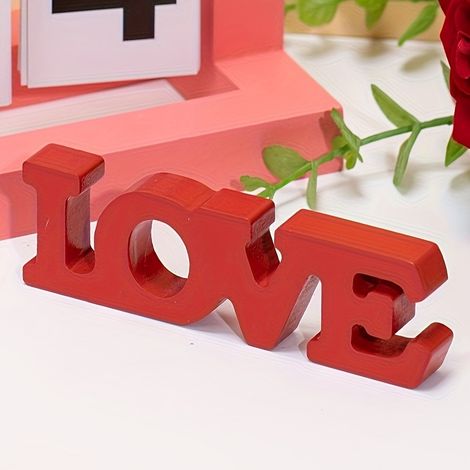 Decorazioni per San Valentino - Simbolo AMORE - Decorazioni da scrivania con lettera d'amore - Atmosfera romantica per San Valentino - Simbolo AMORE rosso (1/3)