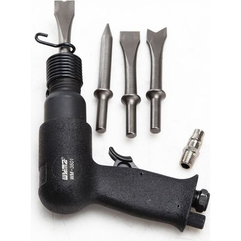Short Barrel Air Hammer Kit with Quick Change Holder and 3 Chisels, 4500 BPM, Lightweight MUMU (1/4)