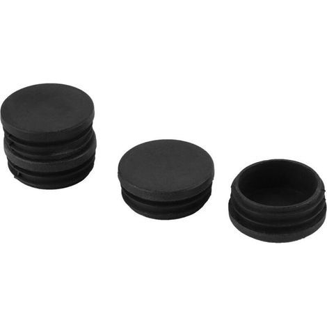 FENH 4pcs Bouchon Pied de Chasie Embout Capuchon Jambe Tube Insert Table Meuble Protection Plastique Noir diamètre 45 mm Rond (1/5)