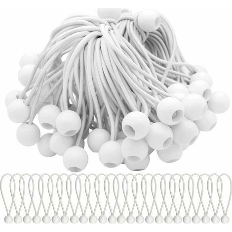 Pack de 75 sandows avec boules - pour sécuriser tentes de camping, bannières et bâches (1/5)