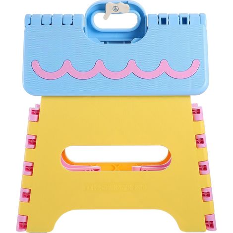 Tabouret Pliant Portable 18 Cm Tabouret de Pêche en Plastique Épais Bleu Multifonction pour Jardin Camping Cuisine Léger et Compact Poignée de Transport (1/5)
