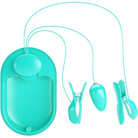 Kit de electroestimulación de pezones USB - Caja sorpresa Pretty Love verde (1/5)