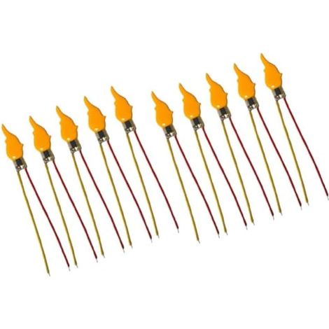 Lot de 10 ampoules LED effet flamme 3 V à 5 V, bougies scintillantes pour gateau d'anniversaire, petites bougies LED à piles pour décoration à faire soi-même (1/3)